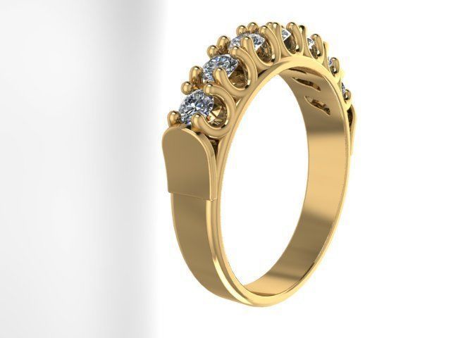 7 Diamond gold ring 3D print model_5