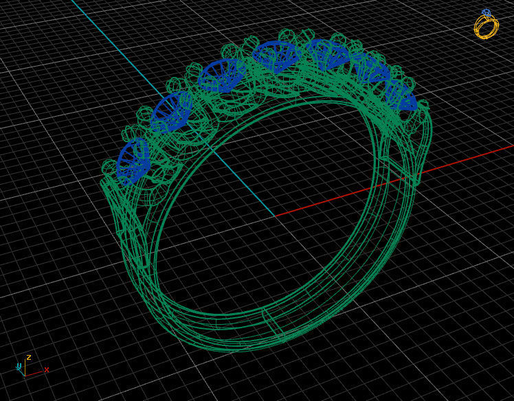 7 Diamond gold ring 3D print model_4