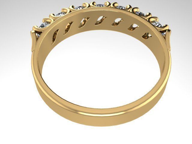 7 Diamond gold ring 3D print model_3