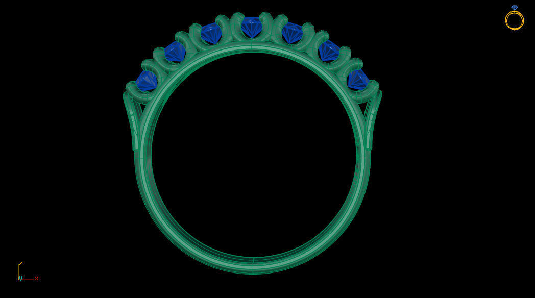 7 Diamond gold ring 3D print model_8