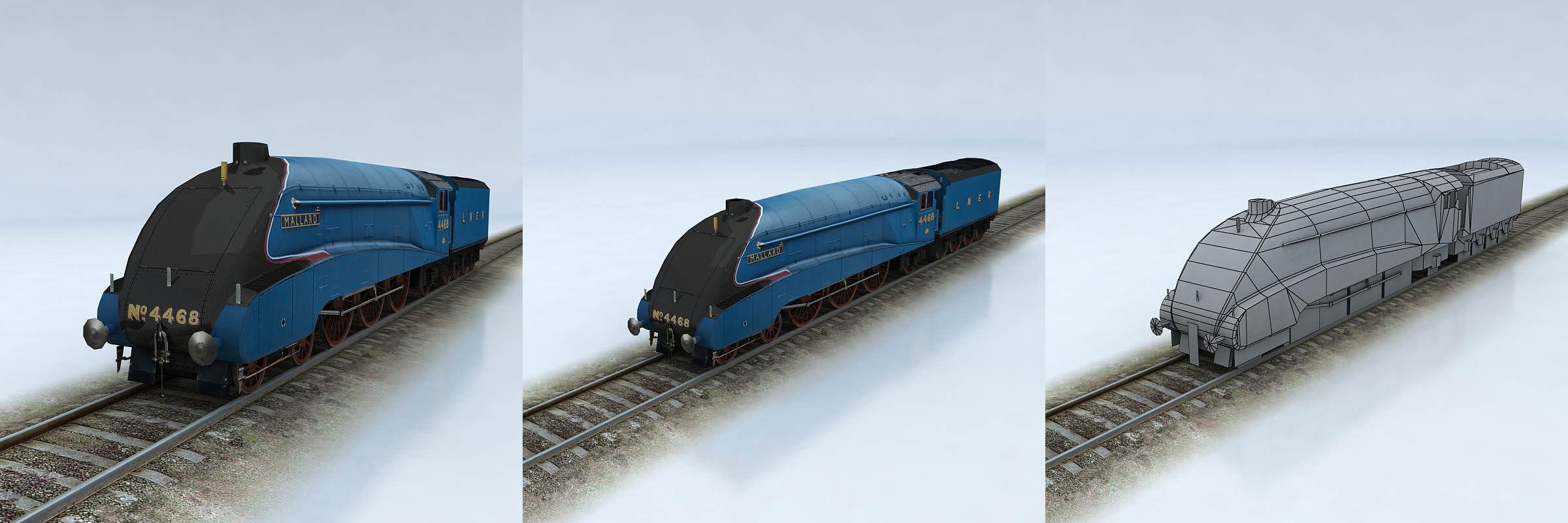 LNER Class A4 Mallard Low-poly 3D model_5