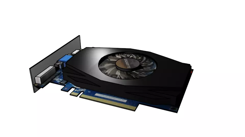 NVIDIA GT 630 Low-poly 3D model
