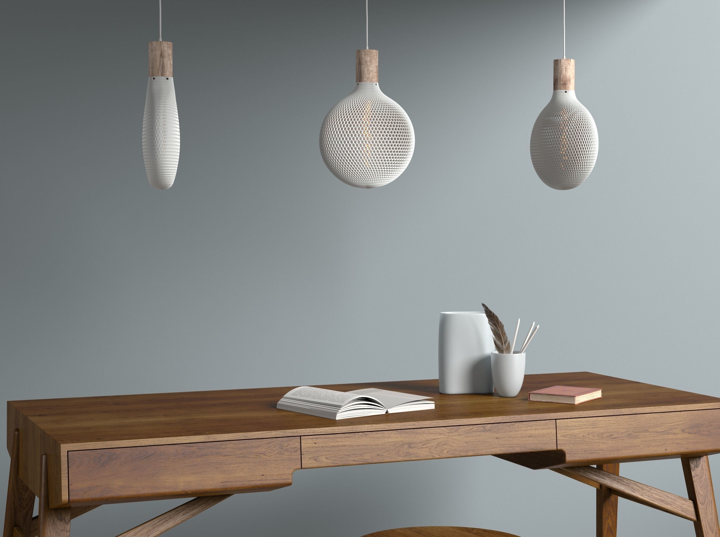 Round Honeycomb Lampshade 3D print model_2