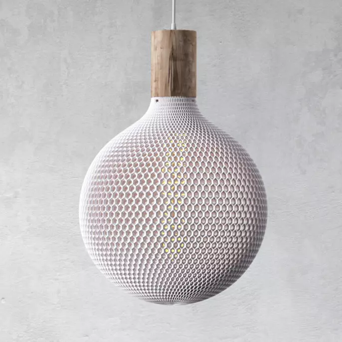 Round Honeycomb Lampshade 3D print model_0