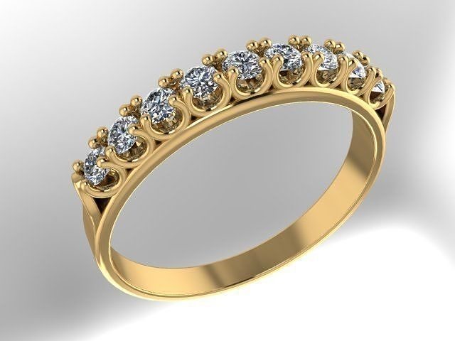 9 Diamond gold ring 3D print model