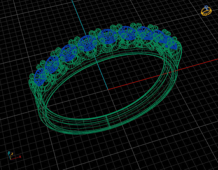 9 Diamond gold ring 3D print model_3