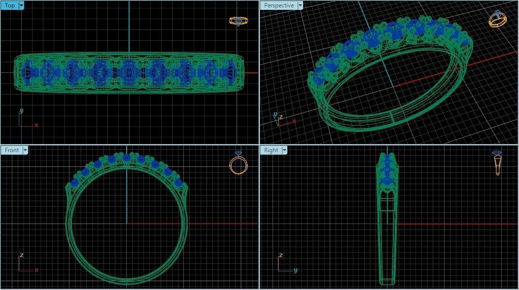9 Diamond gold ring 3D print model_1