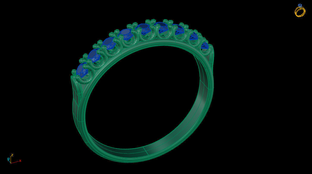 9 Diamond gold ring 3D print model_7