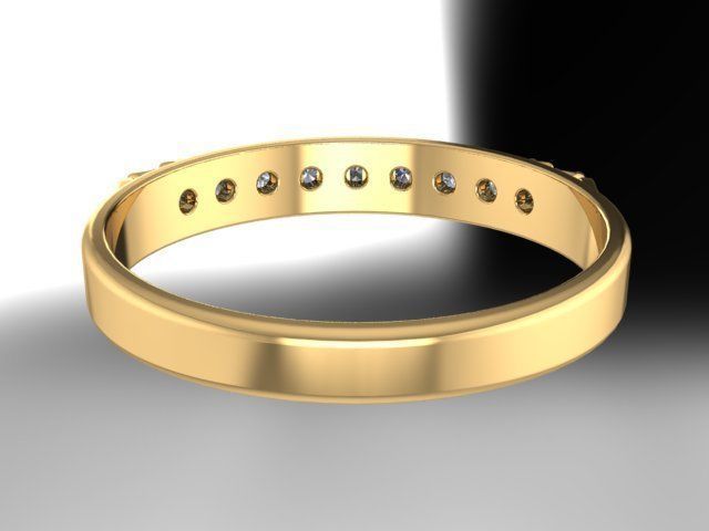 9 Diamond gold ring 3D print model_5