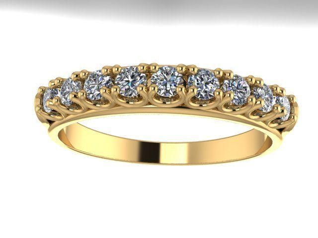 9 Diamond gold ring 3D print model_2