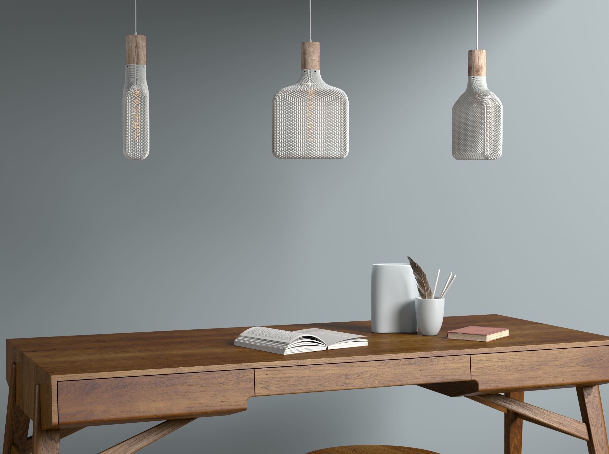 Flat Cube lampshade for table lamp or ceiling 3D print model_5