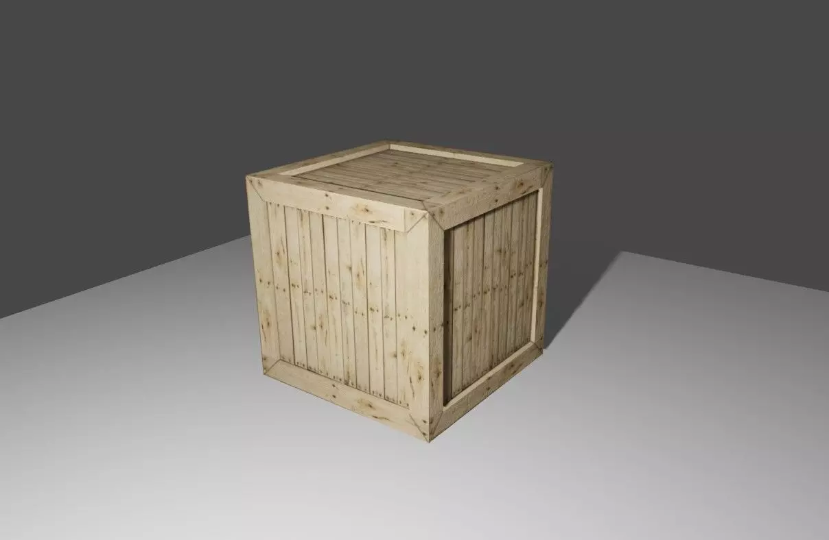 Wood Box - Caixa de Madeira Low-poly 3D model_0