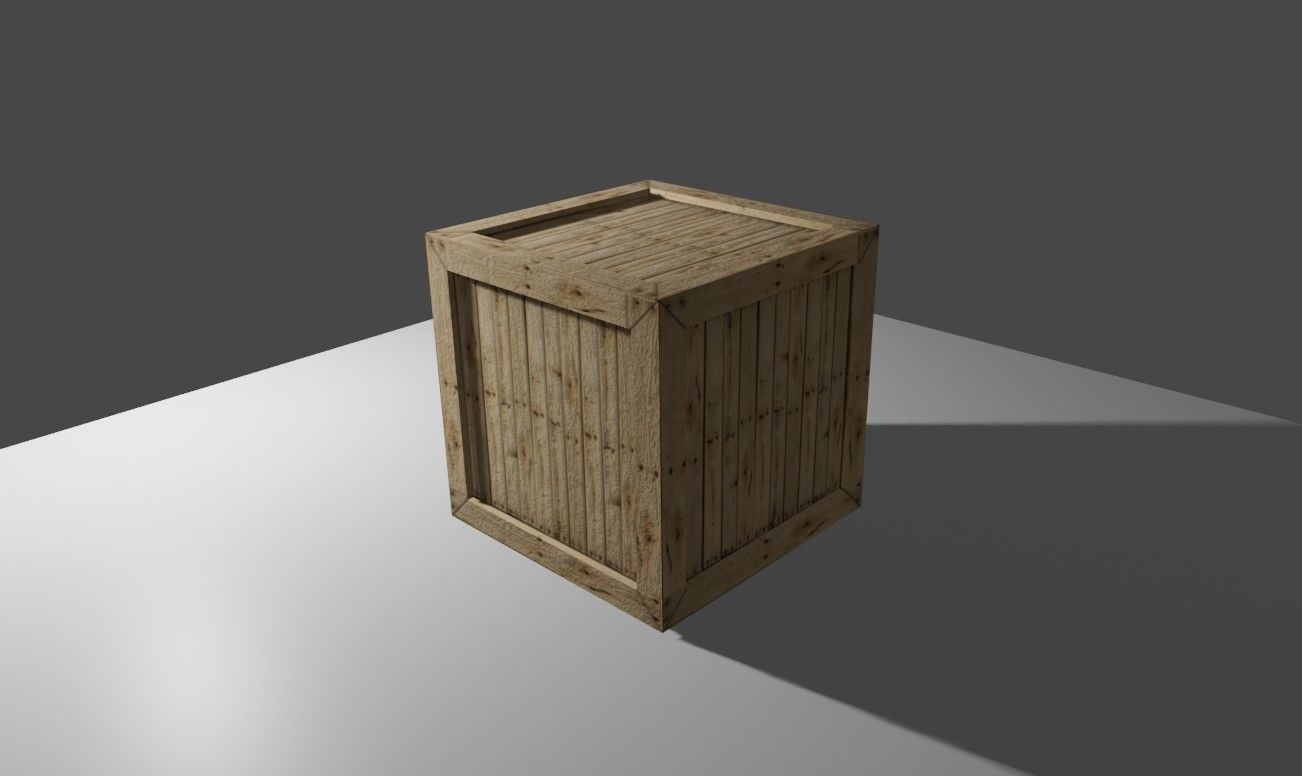 Wood Box - Caixa de Madeira Low-poly 3D model_3