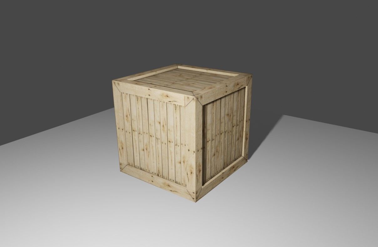 Wood Box - Caixa de Madeira Low-poly 3D model_2