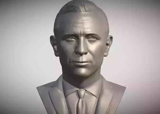James Bond Daniel Craig bust 3D printing ready stl obj 3D print model