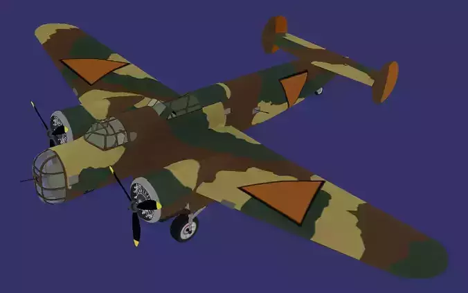 Fokker T 5 bomber Free low-poly 3D model