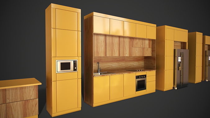 Kitchen Modern Contemporary PBR Low-poly 3D model 6