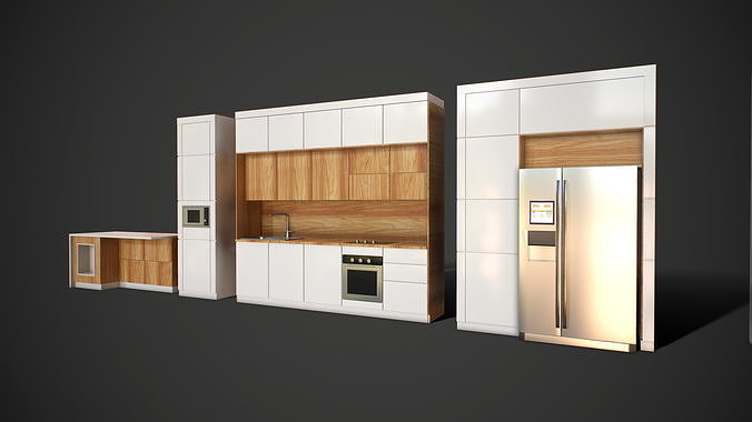 Kitchen Modern Contemporary PBR Low-poly 3D model 2