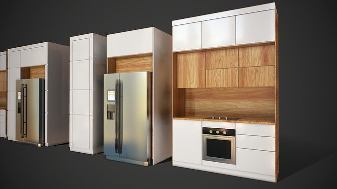 Kitchen Modern Contemporary PBR Low-poly 3D model 4