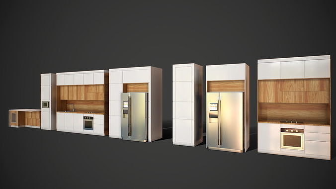 Kitchen Modern Contemporary PBR Low-poly 3D model 3
