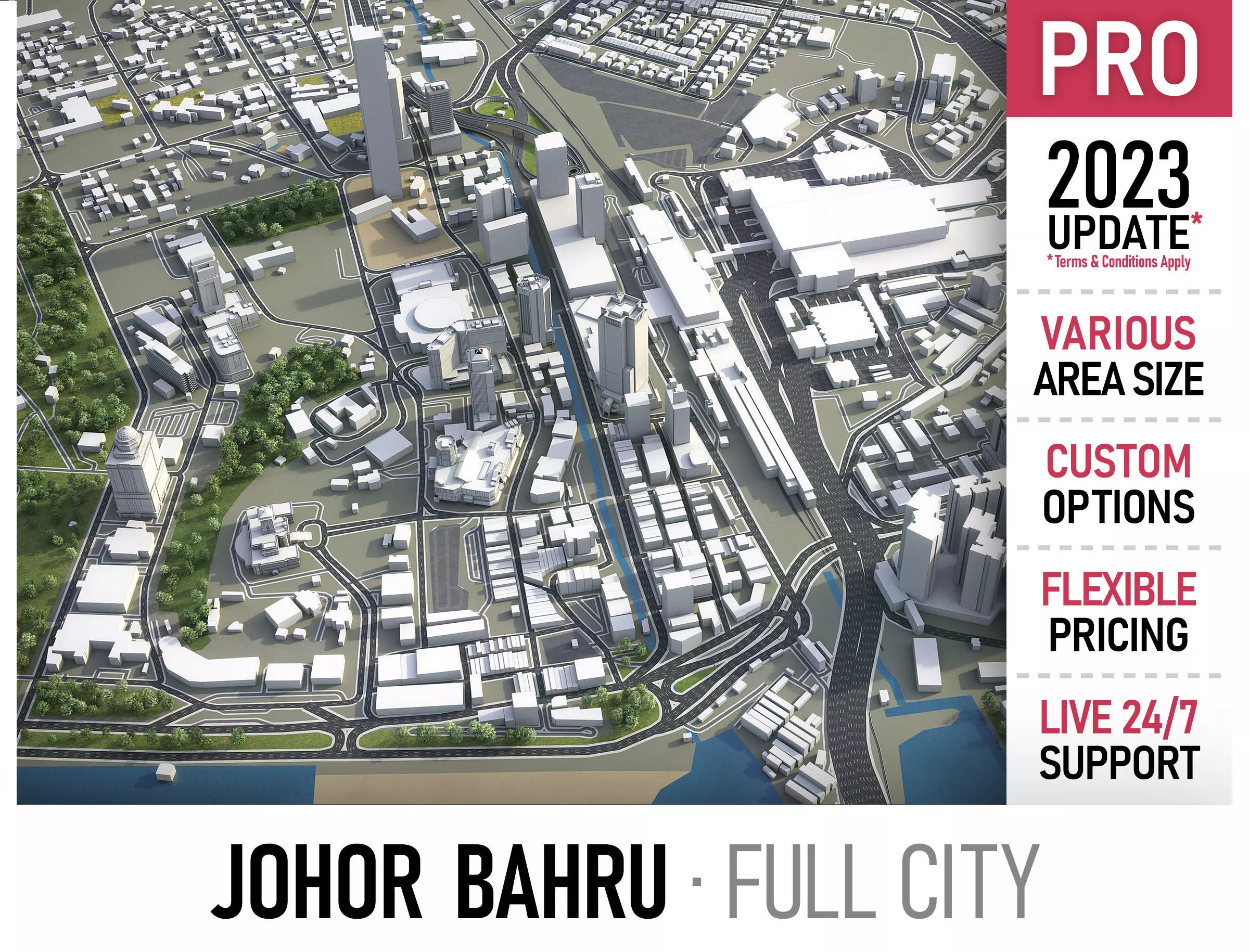 Johor Bahru Low-poly 3D model