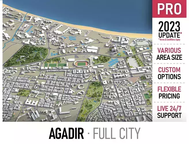 Agadir  Low-poly 3D model
