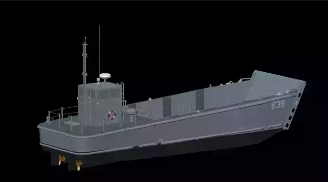 Landing Craft Mechanized LCM-8 Low-poly 3D model