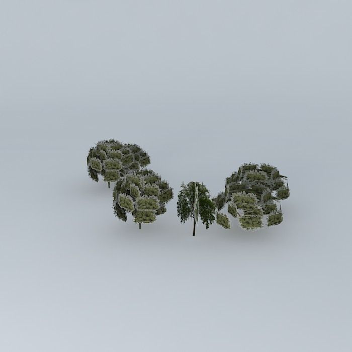 Trees of Mane Garrincha Stadium Free 3D model_1