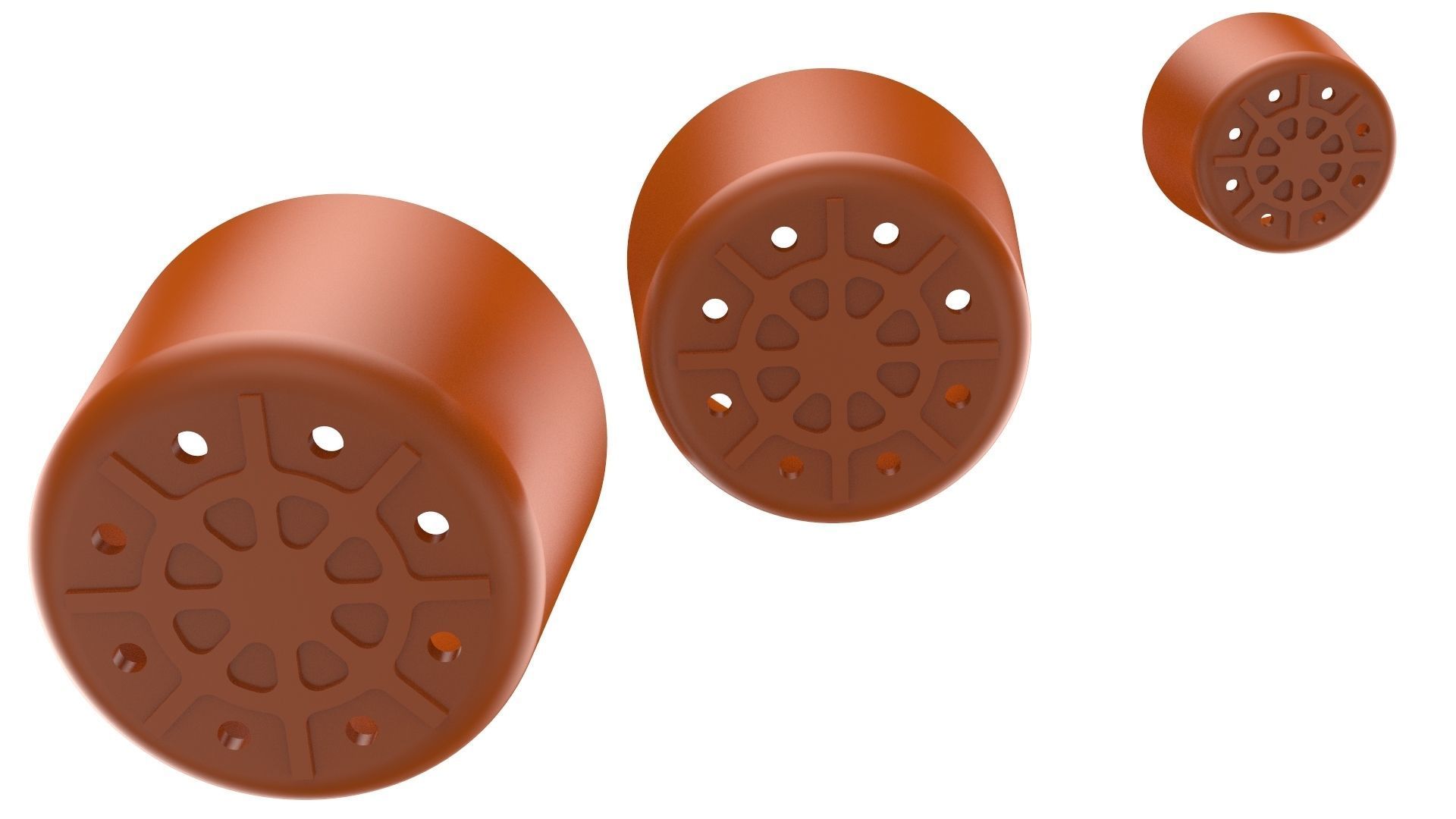 Vase With Plate for Plant 01 with 3 Different Sizes 3D print model_11