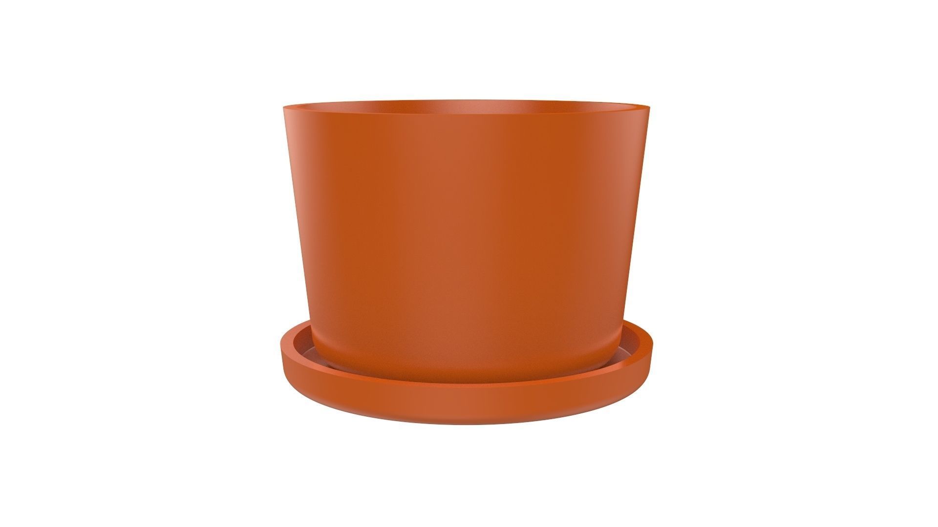 Vase With Plate for Plant 01 with 3 Different Sizes 3D print model_1