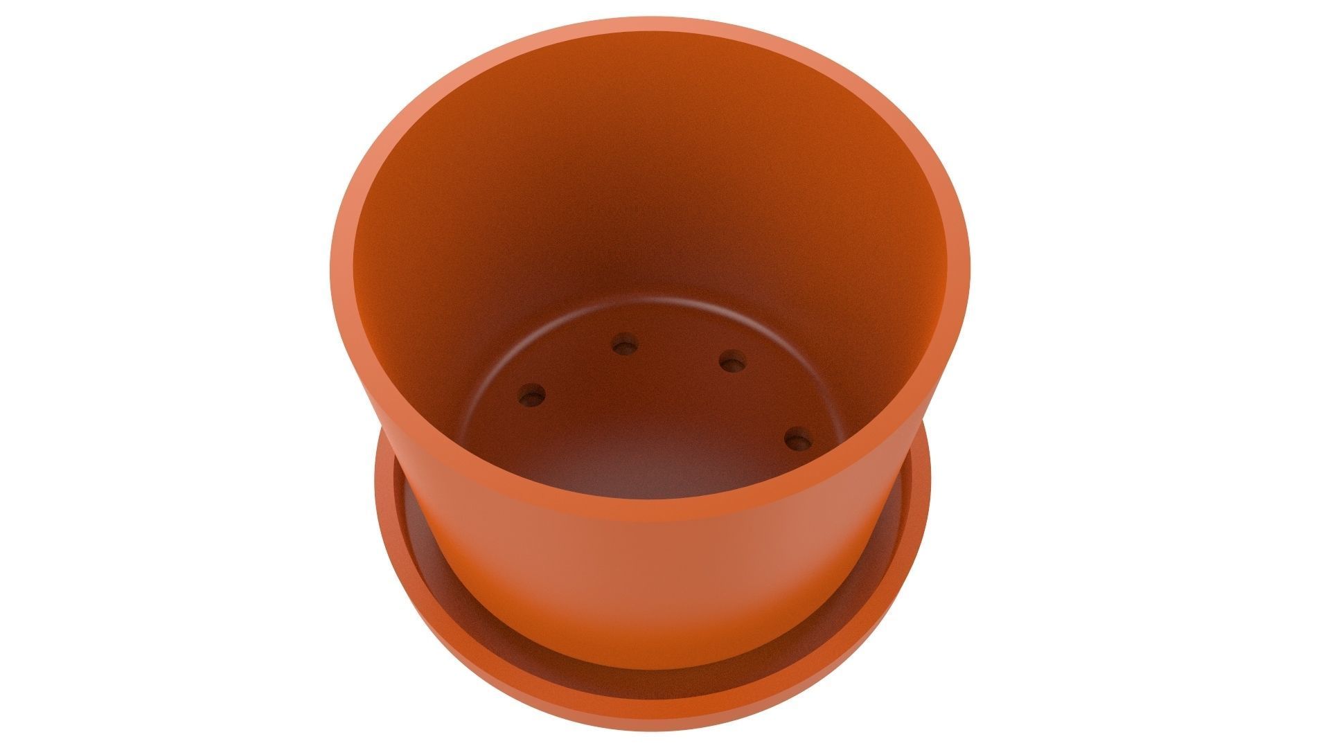 Vase With Plate for Plant 01 with 3 Different Sizes 3D print model_2