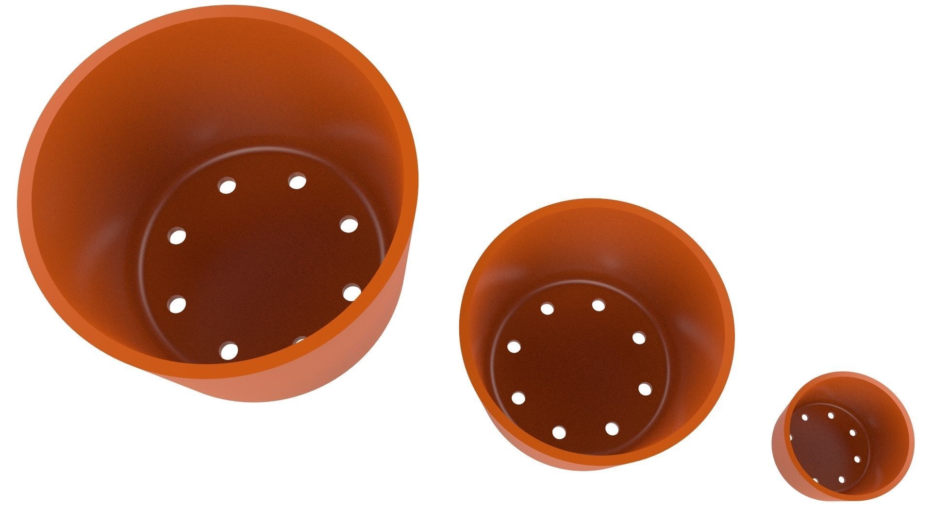 Vase With Plate for Plant 01 with 3 Different Sizes 3D print model_10