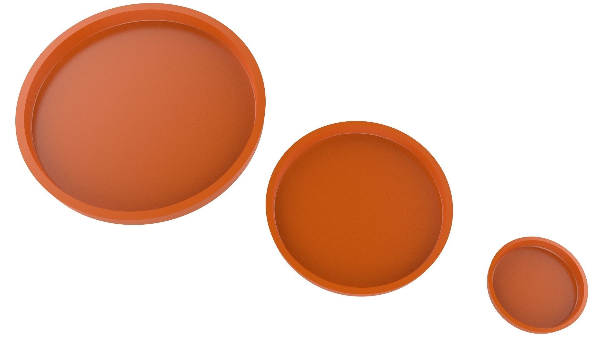 Vase With Plate for Plant 01 with 3 Different Sizes 3D print model_13