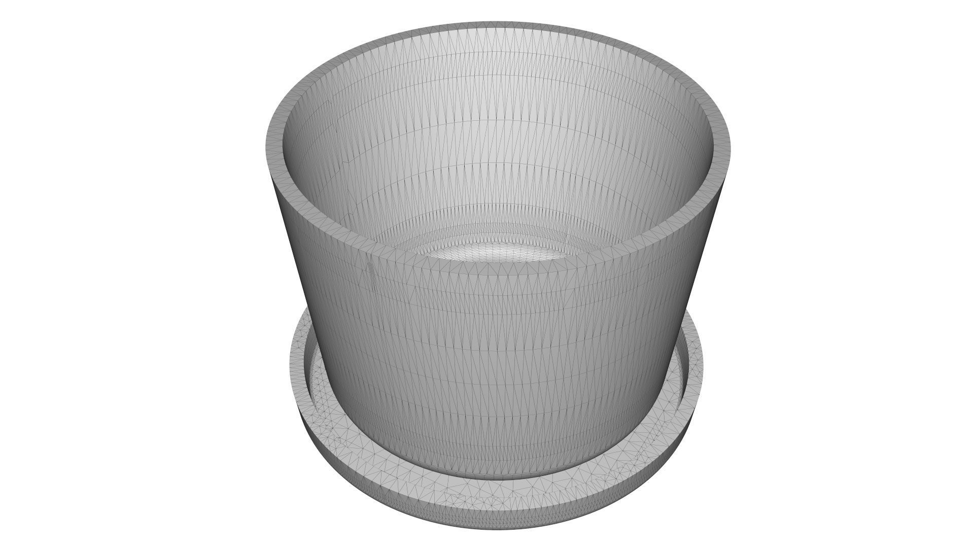 Vase With Plate for Plant 01 with 3 Different Sizes 3D print model_14