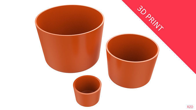 Vase for Plant 02 with 3 Different Sizes 3D print model