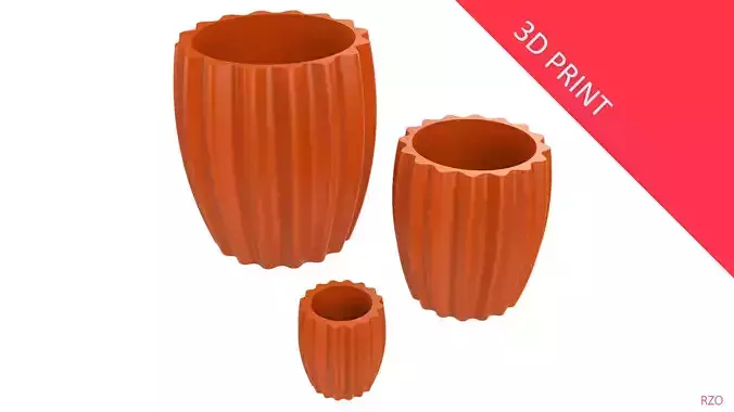 Vase for Plant 07 with 3 Different Sizes 3D print model