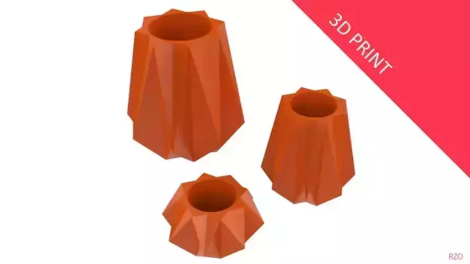 Vase for Plant 11 with 3 Different Sizes 3D print model