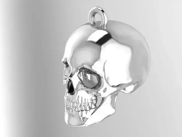 Silver Skull pendant 3d model 3D print model