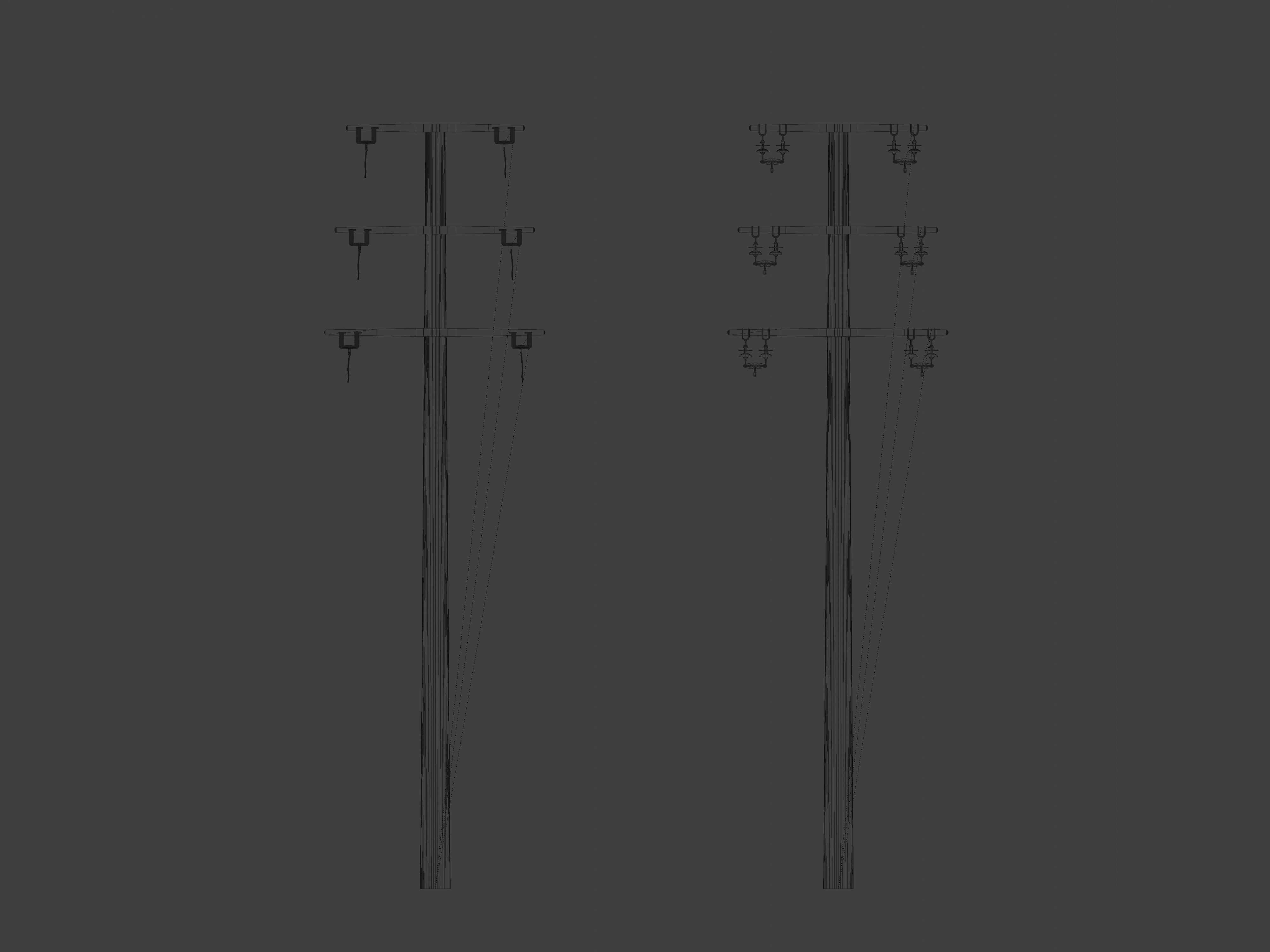 German Countryside Electricity Pylon Low-poly 3D model_2