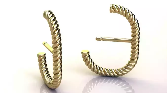 Cable Ear Hook Earrings