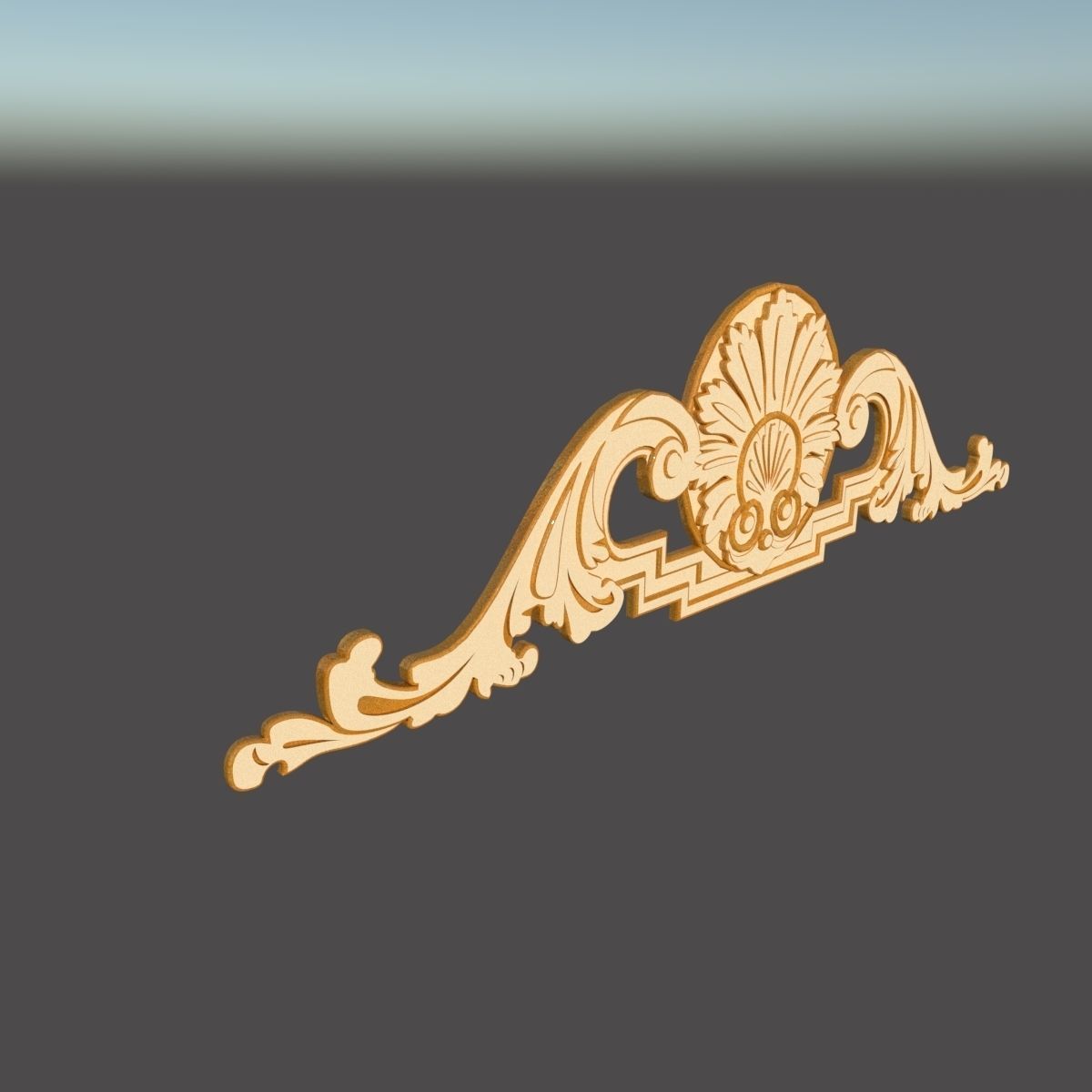 AM055 ornate decoration on wall 3D model_1