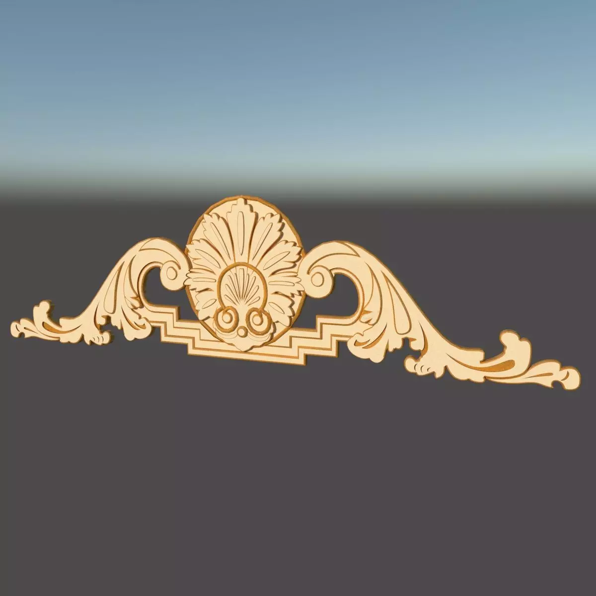 AM055 ornate decoration on wall 3D model_0