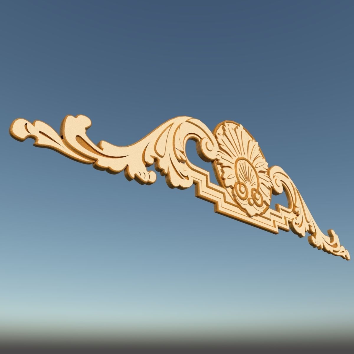 AM055 ornate decoration on wall 3D model_3