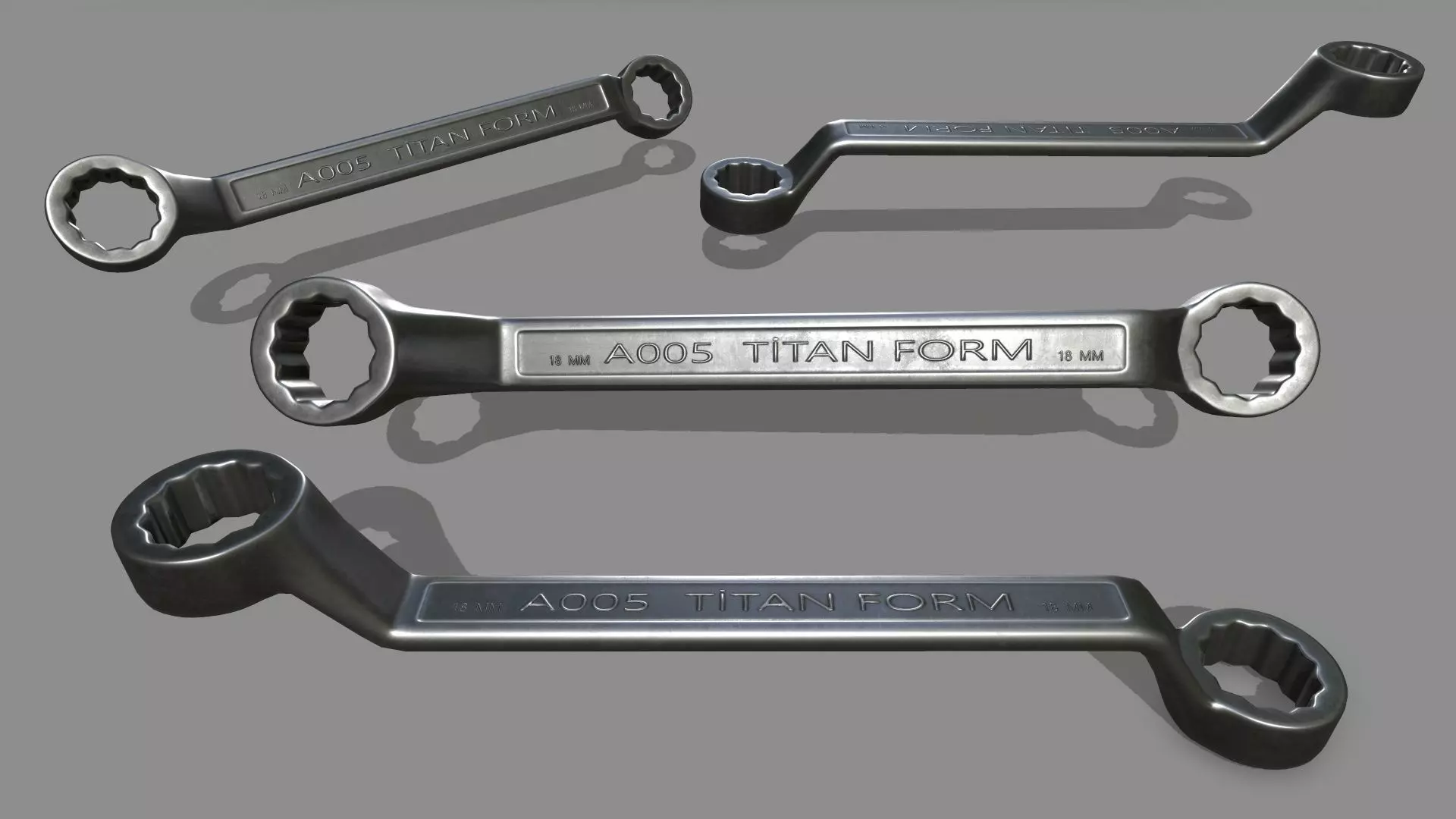 wrench Low-poly 3D model_0