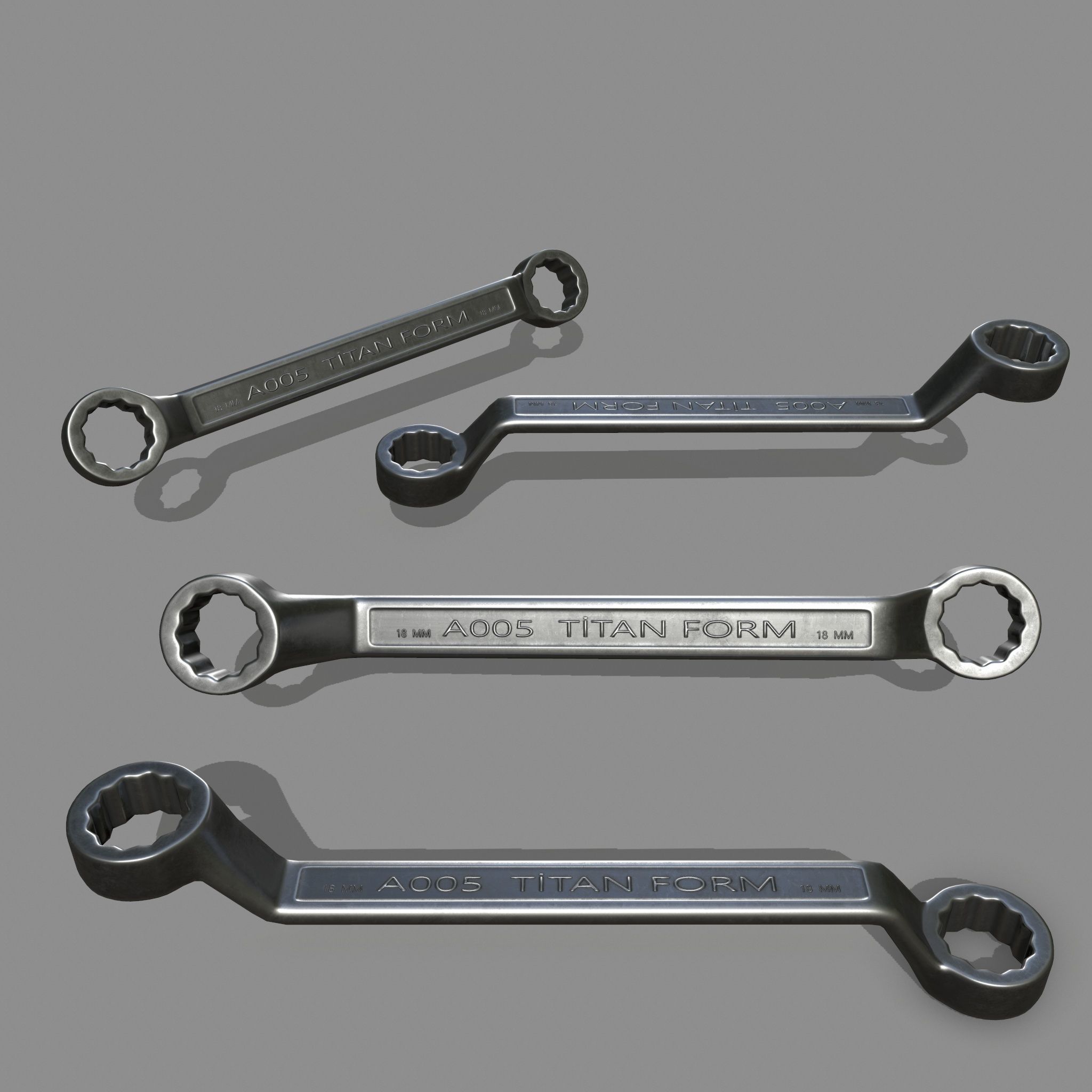 wrench Low-poly 3D model_1