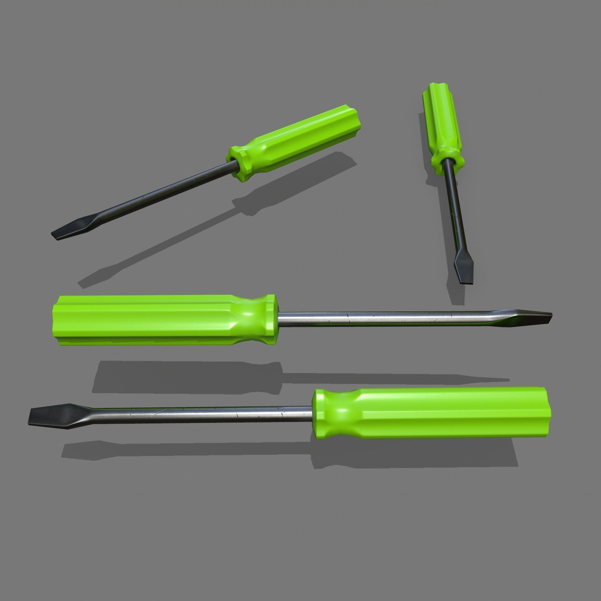 screwdriver Low-poly 3D model_1
