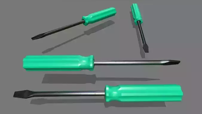 screwdriver Low-poly 3D model