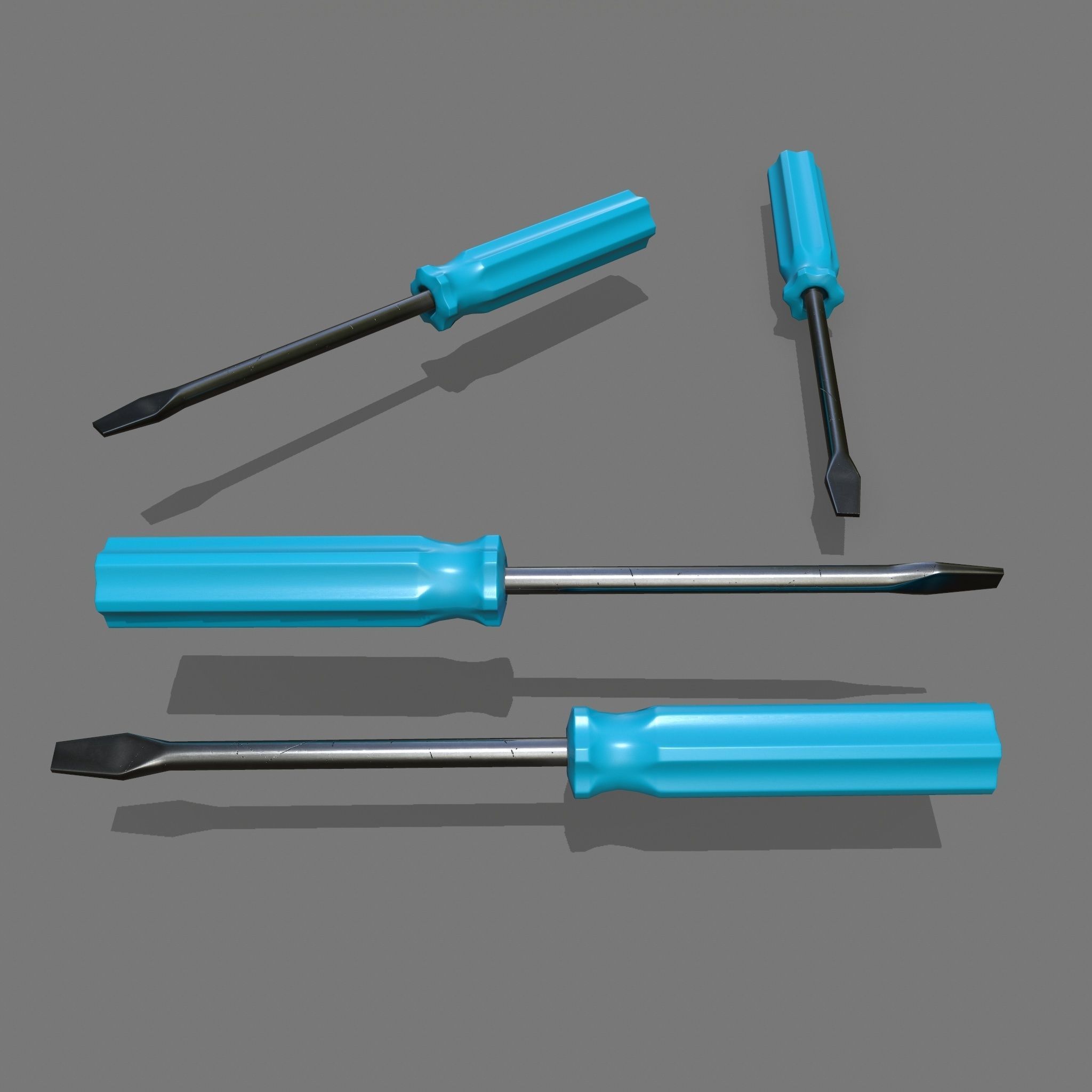 screwdriver Low-poly 3D model_1