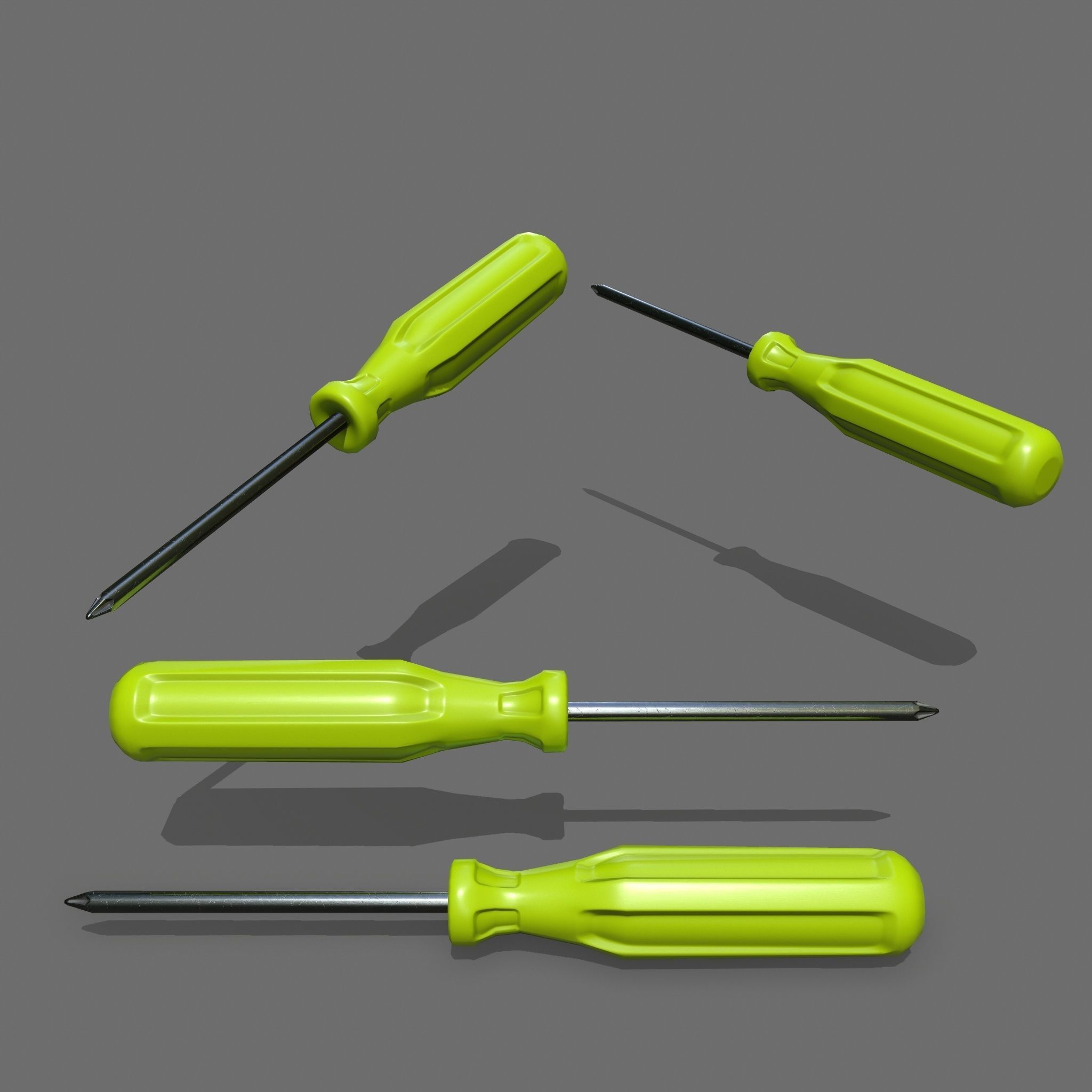 screwdriver Low-poly 3D model_2
