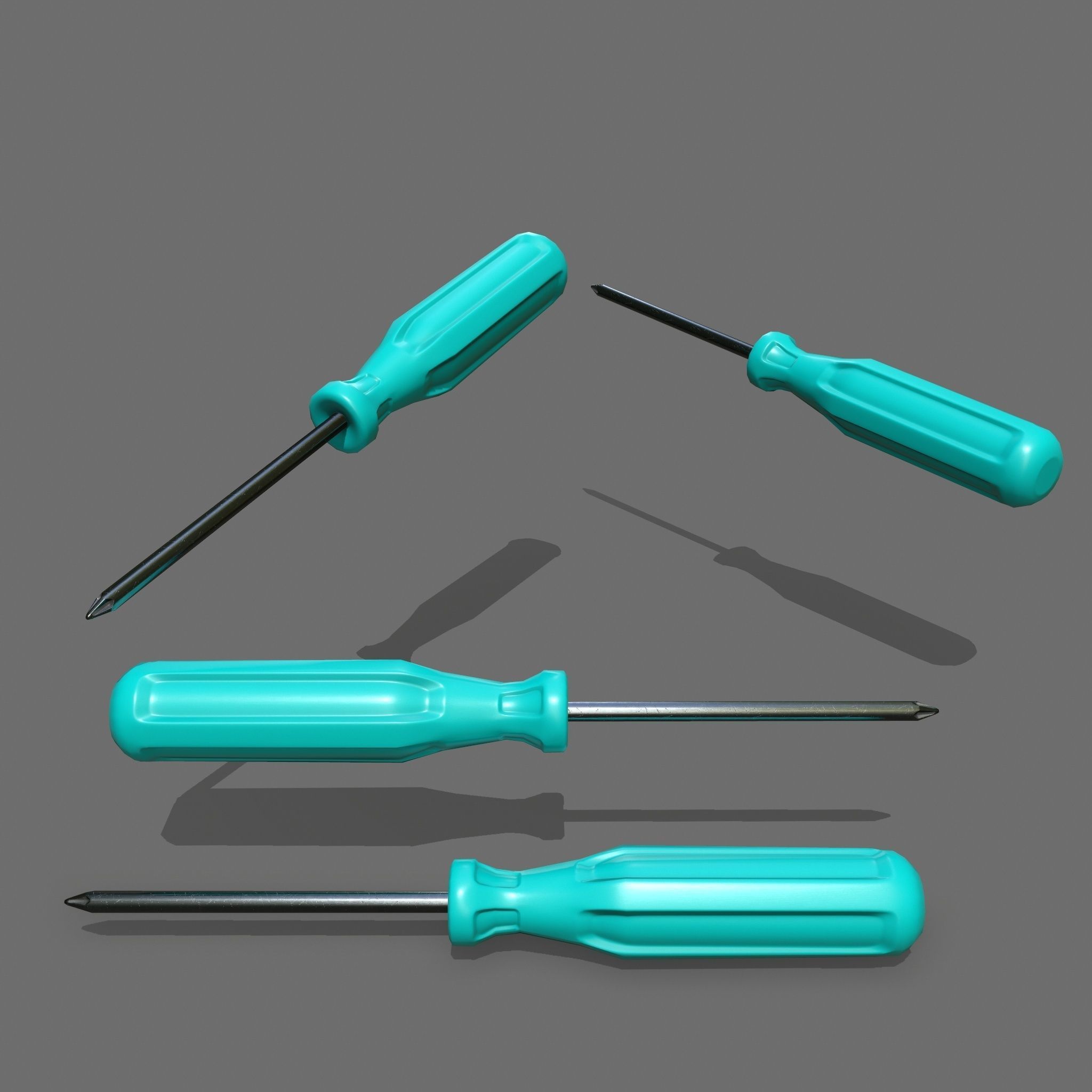 screwdriver Low-poly 3D model_2